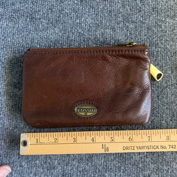 FOSSIL BROWN LEATHER WALLET/COIN PURSE, NWOT - Picture 2 of 5